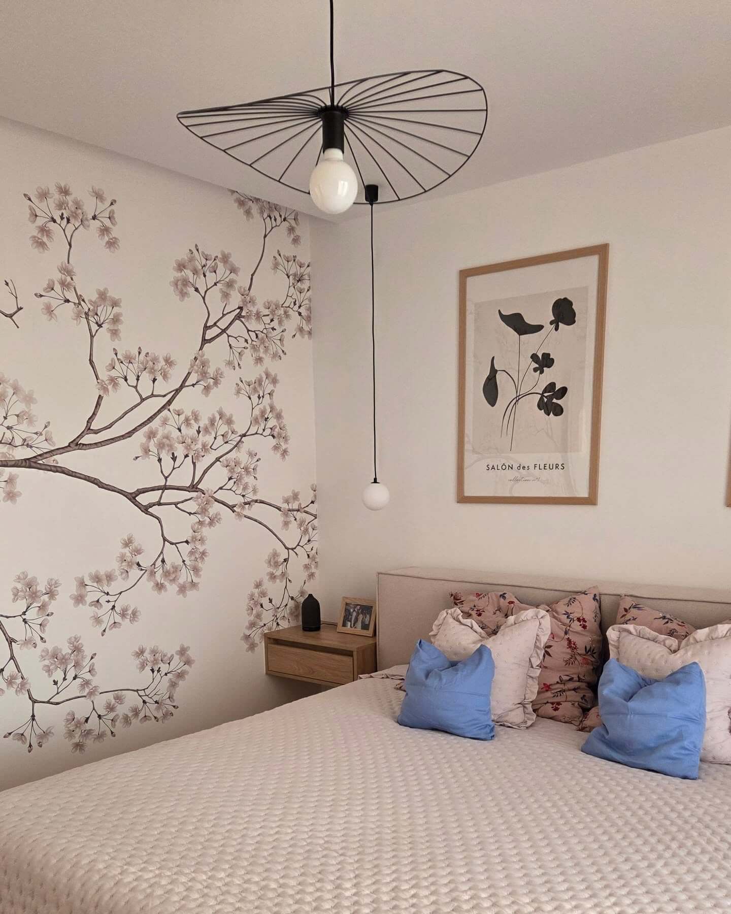 Delicate Cherry Blossom Mural for a Serene Bedroom Gallery