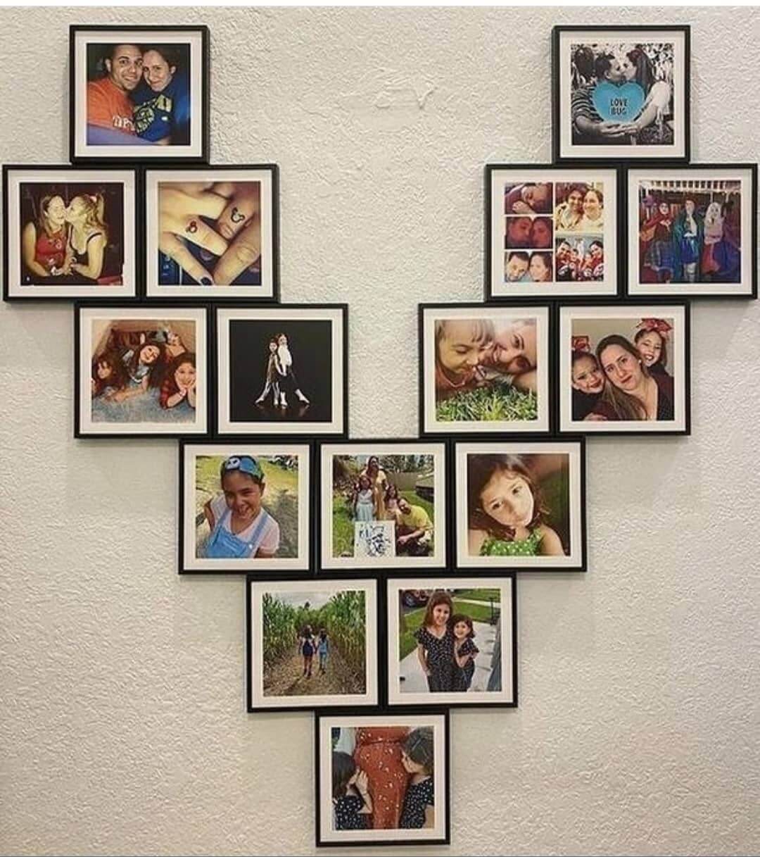 Form a Heart-Shaped Photo Wall Arrangement