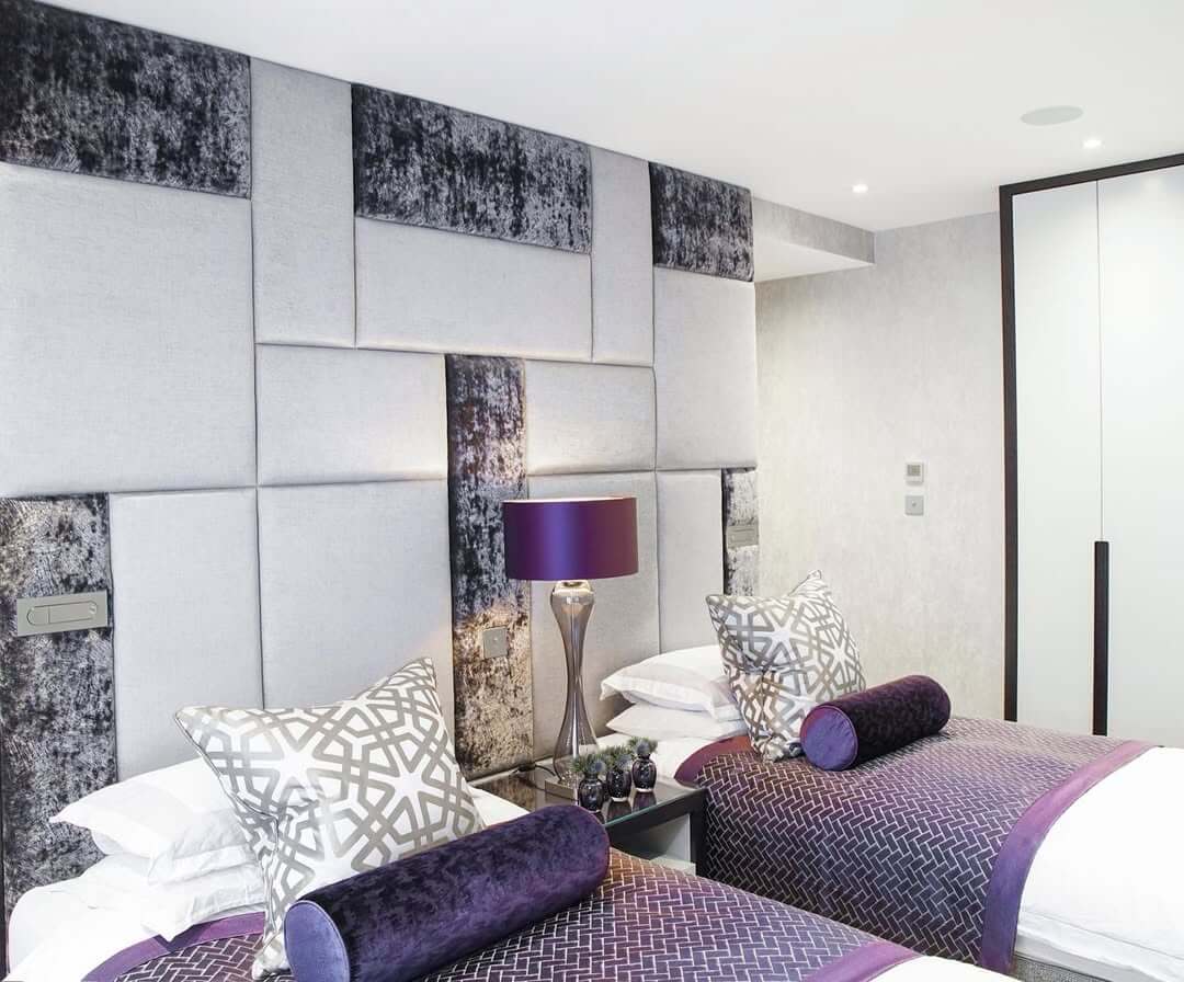 Geometric Patterned Bedding Adds Purple Texture
