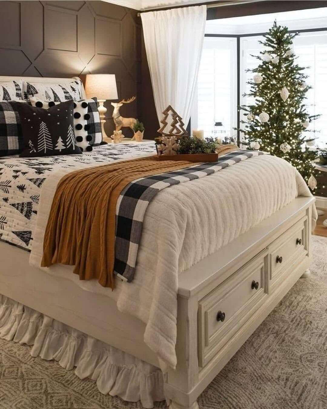 Cream Bed Skirt With Ruffles Adds a Layered Look
