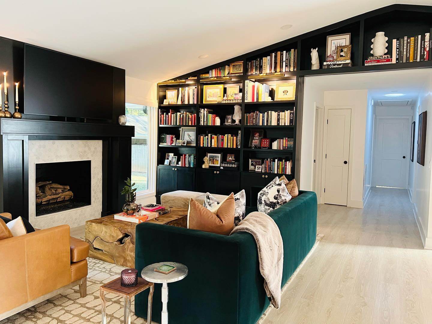 Dramatic Dark Built-Ins with Hidden Storage