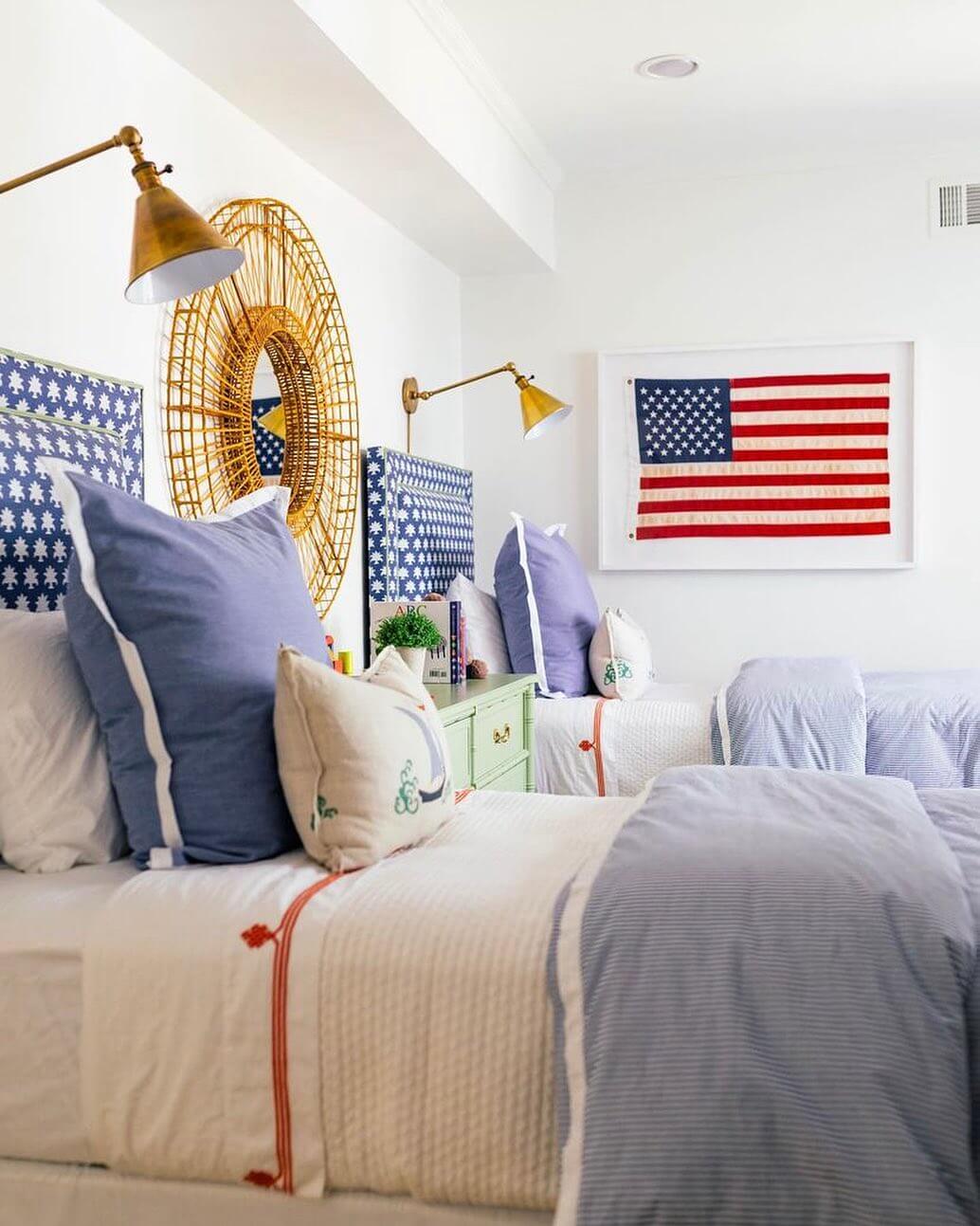 Framed American Flag Art Adds Patriotic Focal Point