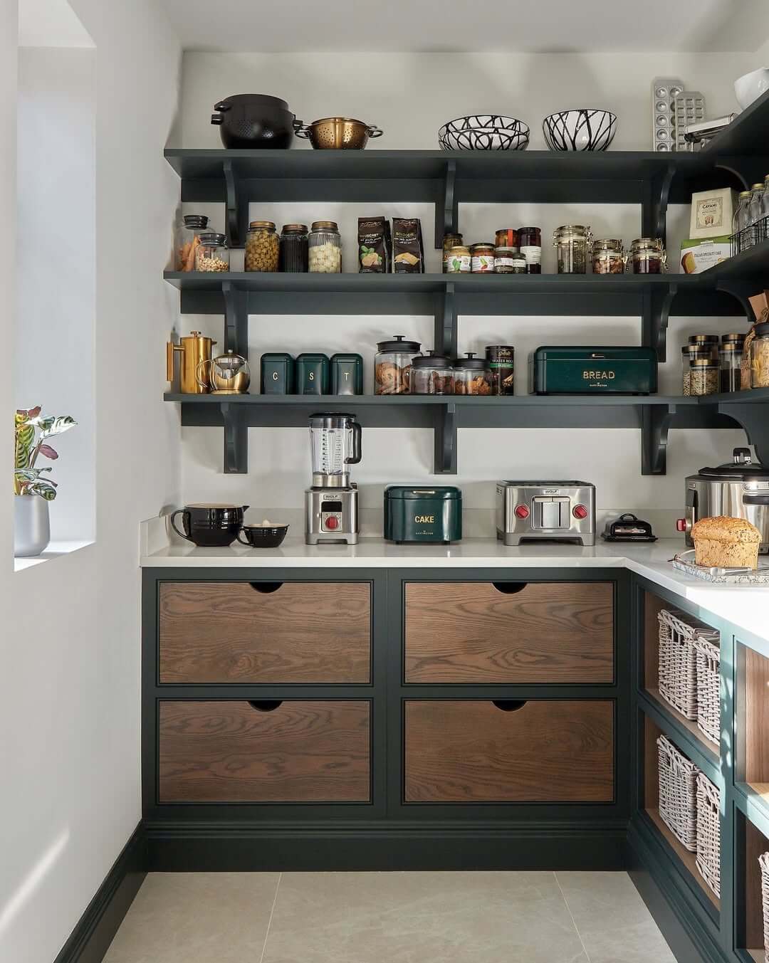 Choose Deep Wood Grain Drawers with Integrated Pulls