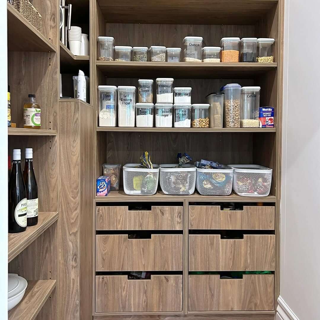 White Wire Baskets for Casual Pantry Bin Storage