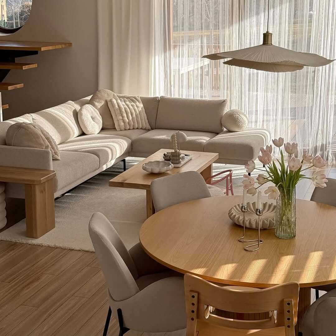 Anchor Your Seating Area with a Low-Profile Wooden Coffee Table