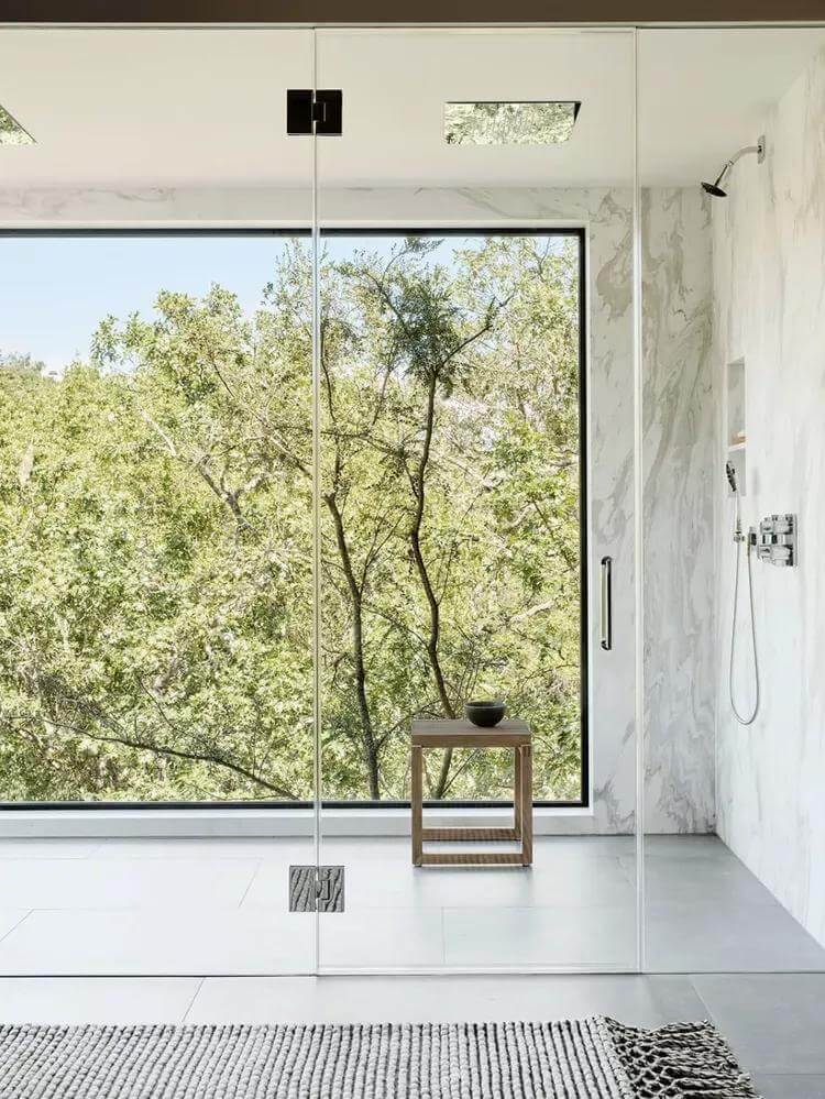 Wooden Side Table for a Zen Bathroom Display