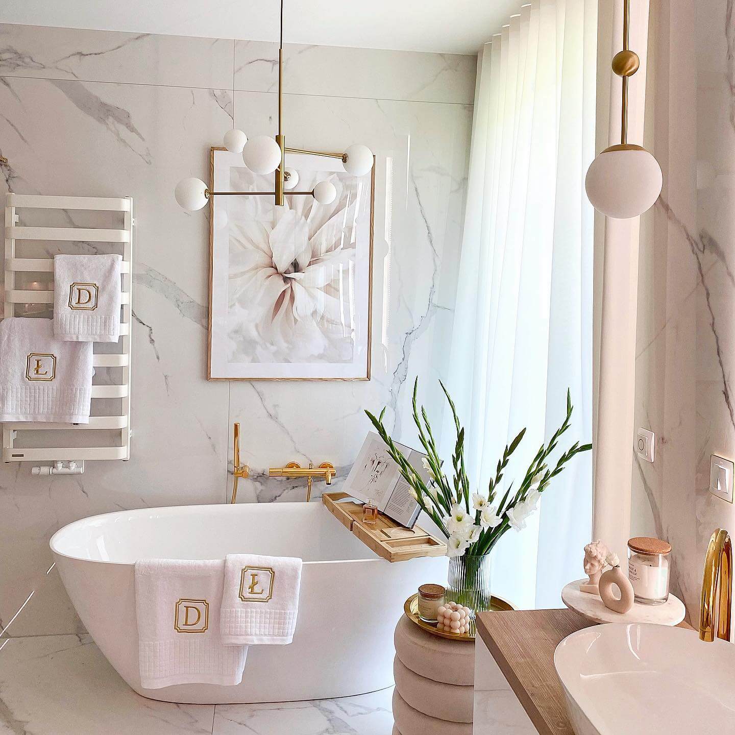 Personalize Your Tub with Gold Monogram Towels