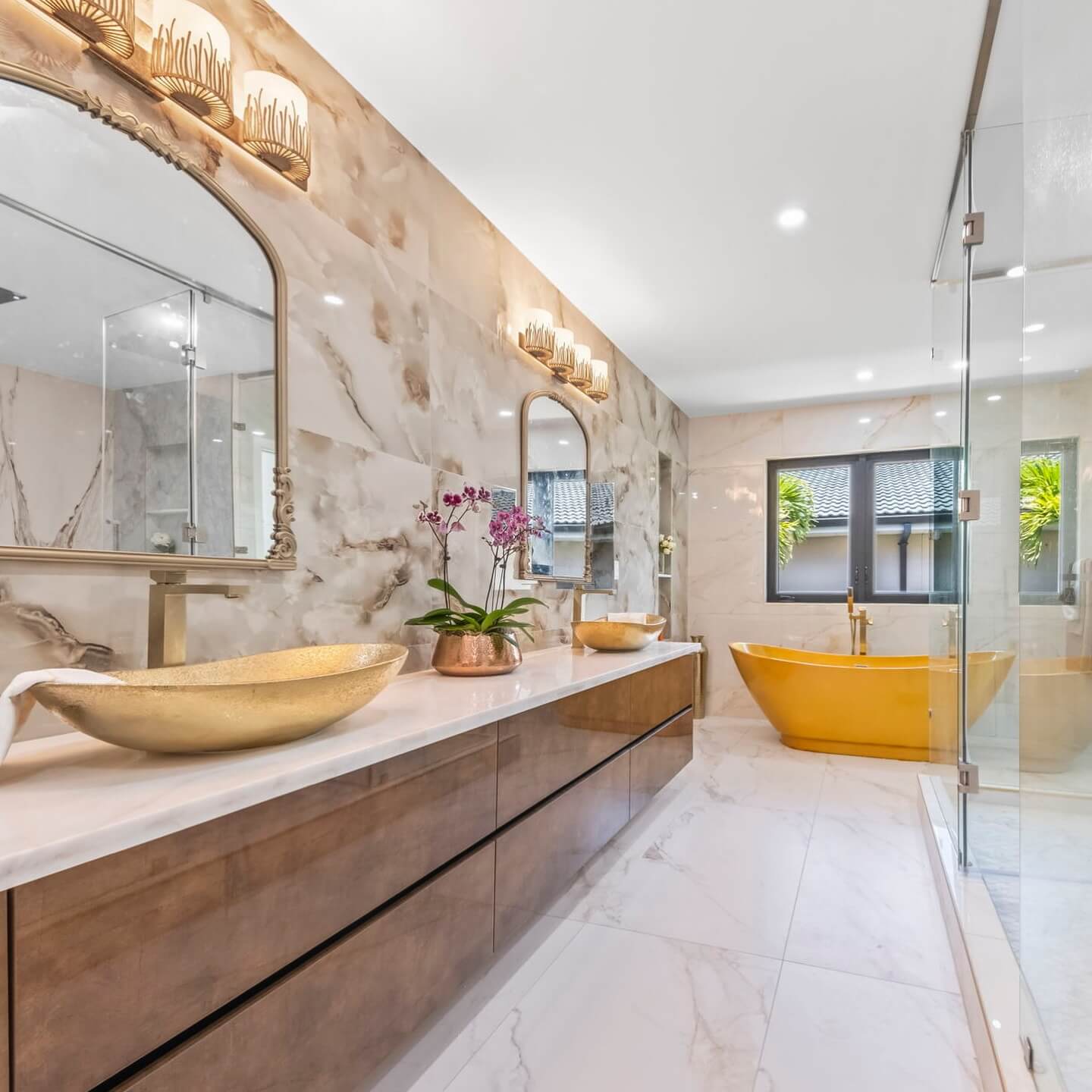 Golden Oval Basins Add a Pop of Glamour to the Vanity