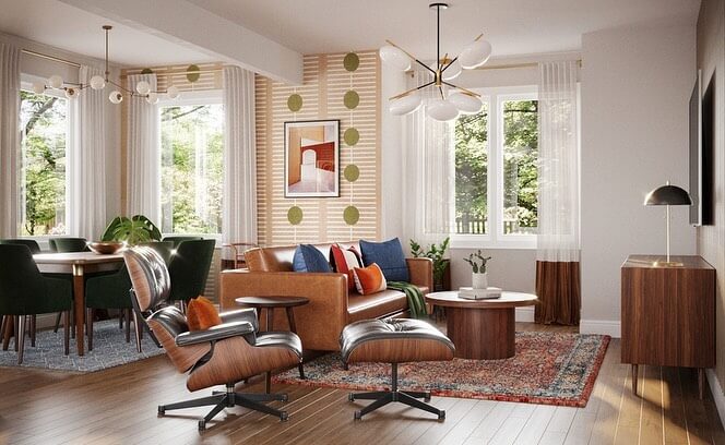 Layer curtains for depth and color blocking