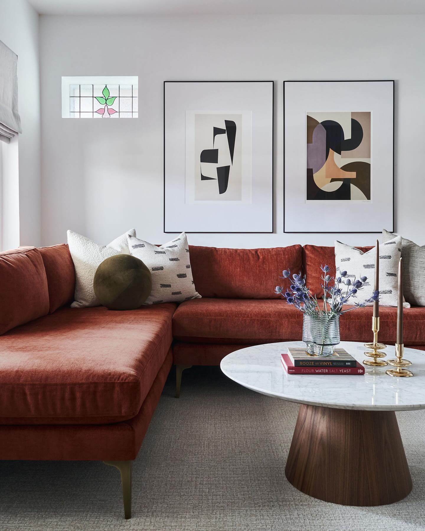 Echo your room's palette with abstract art