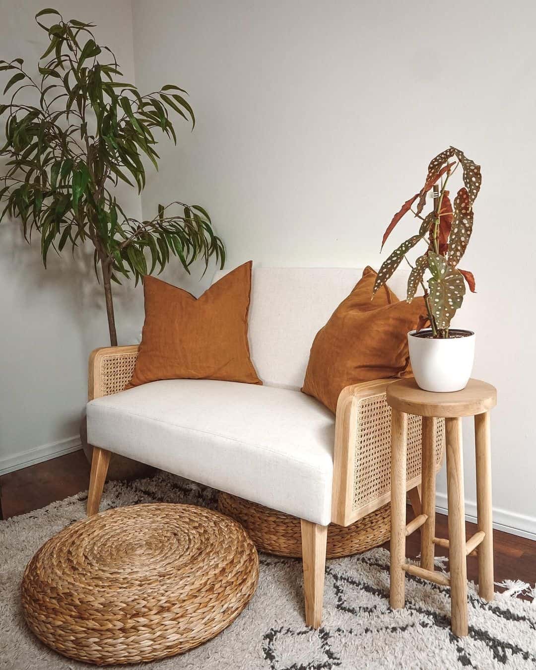 Incorporate Natural Materials with a Cane-Inlay Sofa