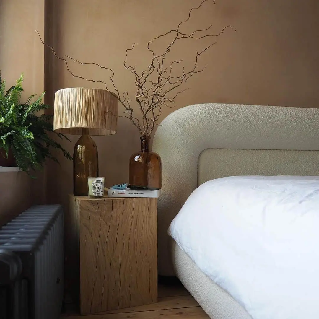 Incorporate Organic Texture with a Wooden Block Nightstand