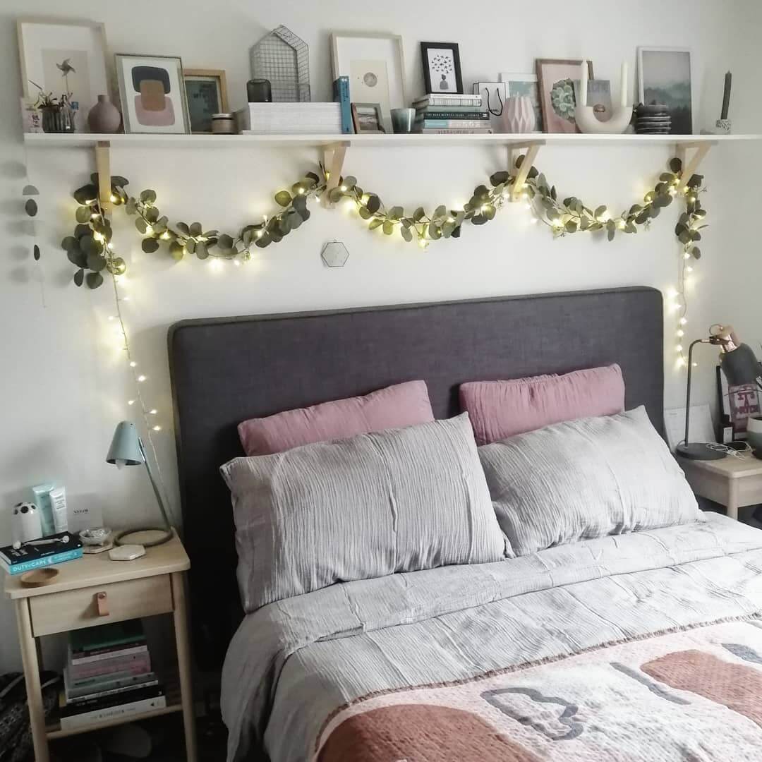 Drape Eucalyptus Garland and Fairy Lights for Cozy Ambiance