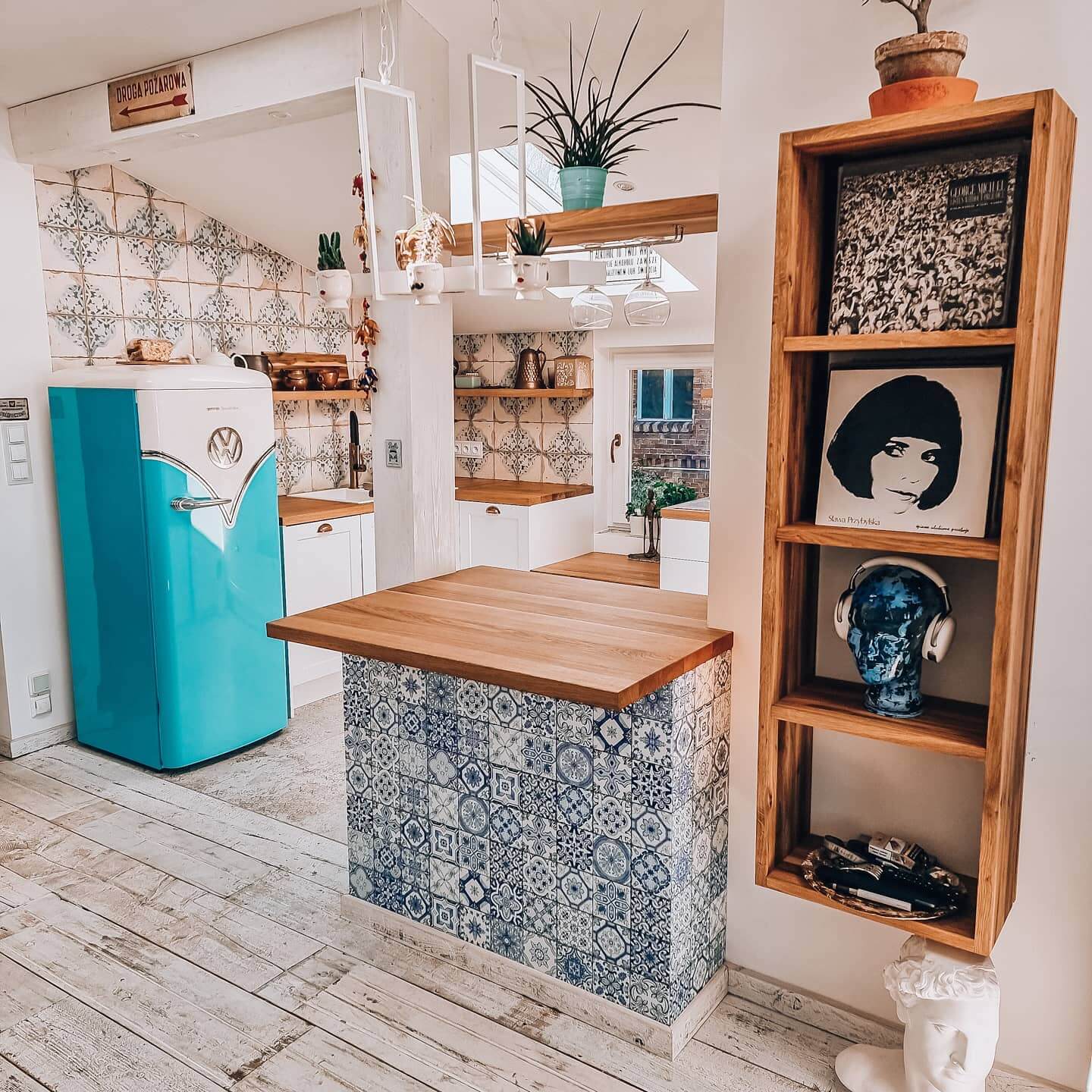 Boldly Tiled Kitchen Island