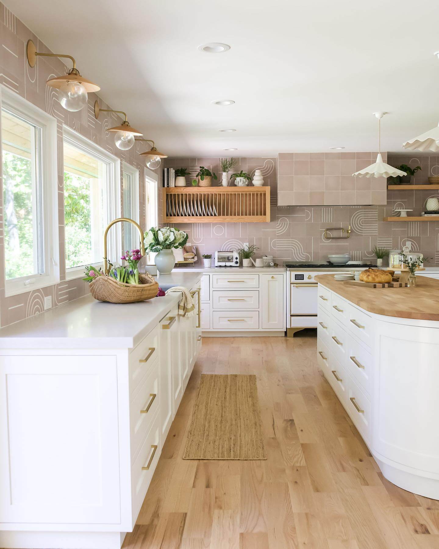 Geometric Tile Backsplash for Subtle Boho Texture
