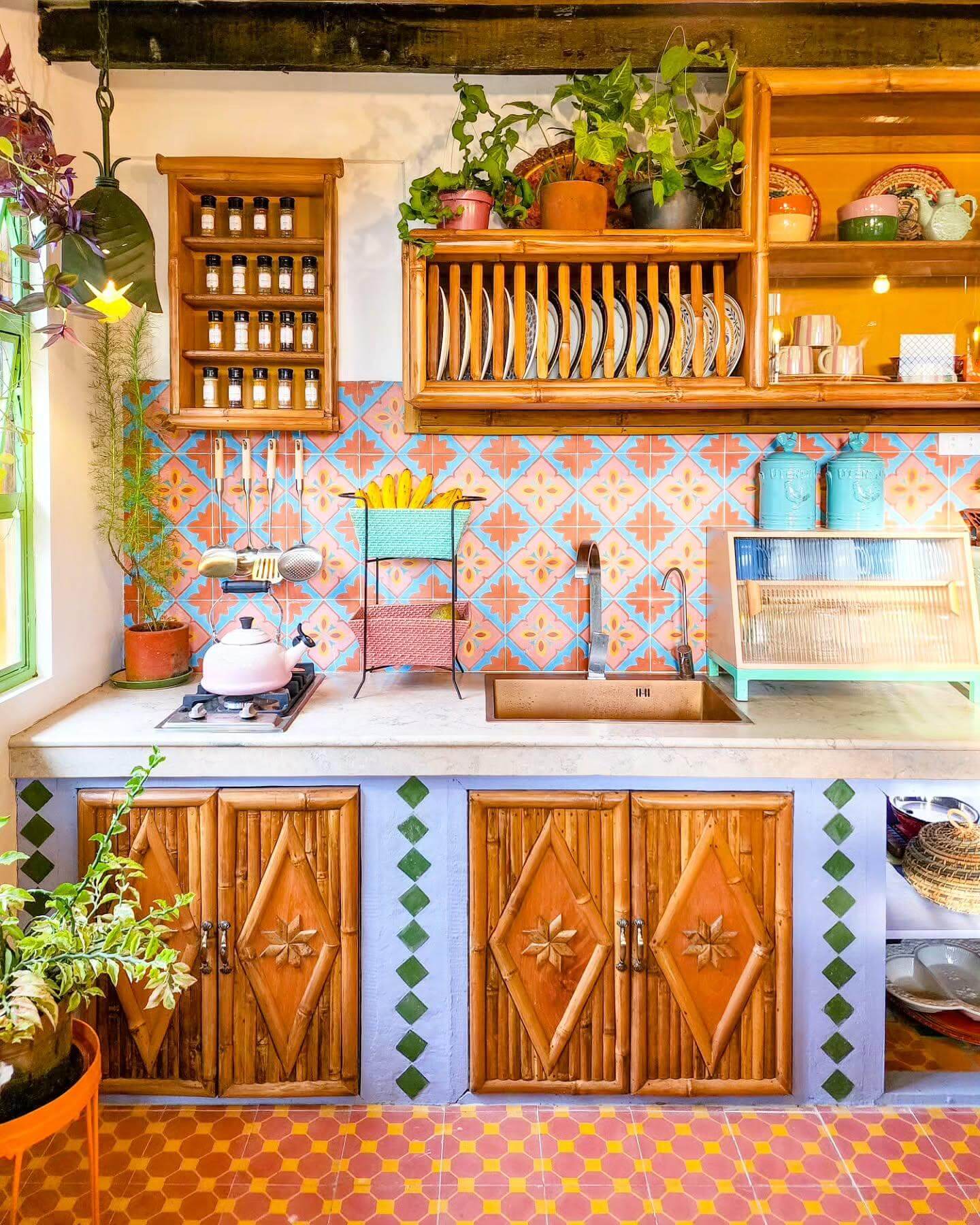 Bamboo Cabinet Doors with Unique Inlays