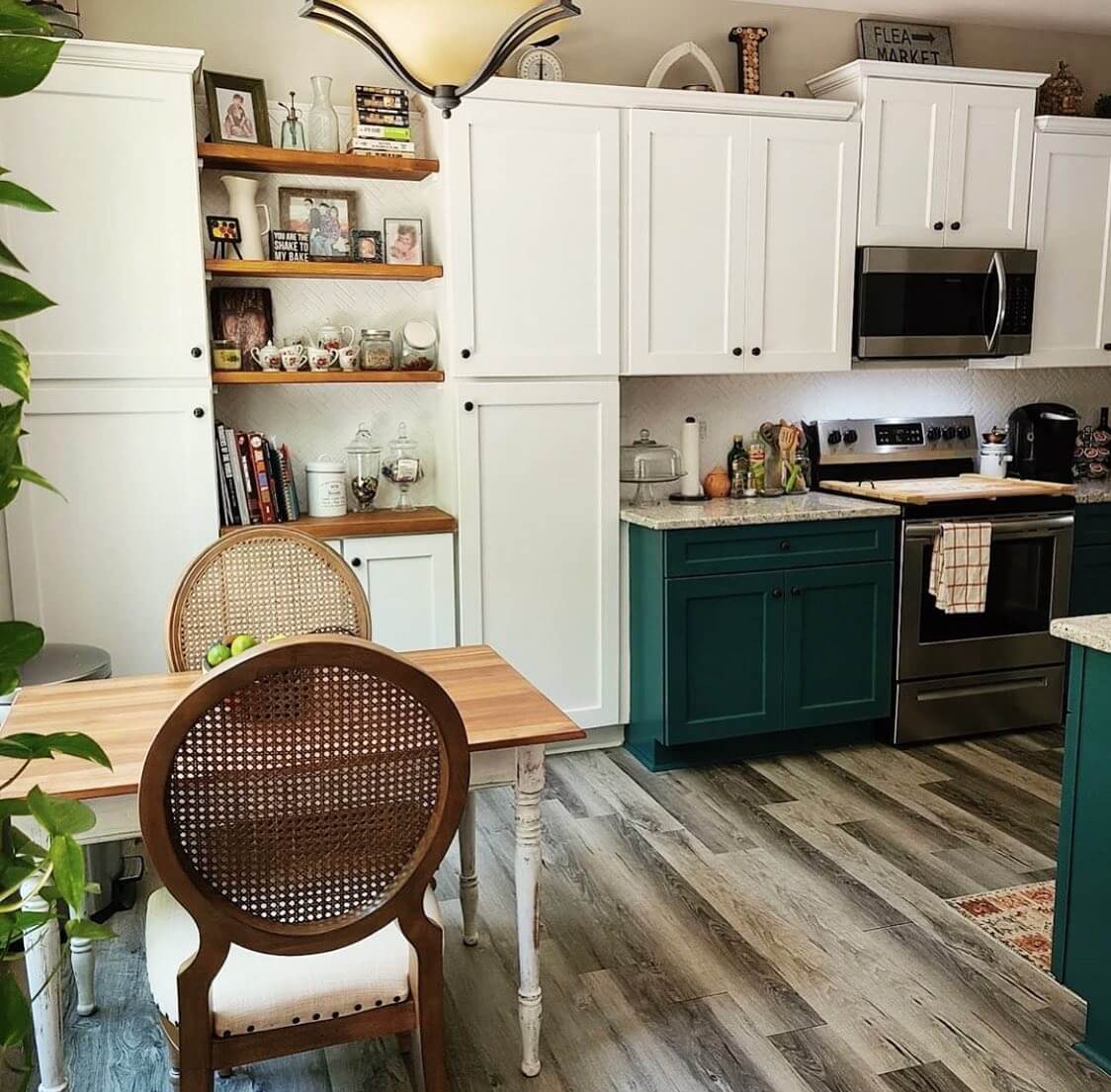 Deep Teal Cabinets Anchor Your Space