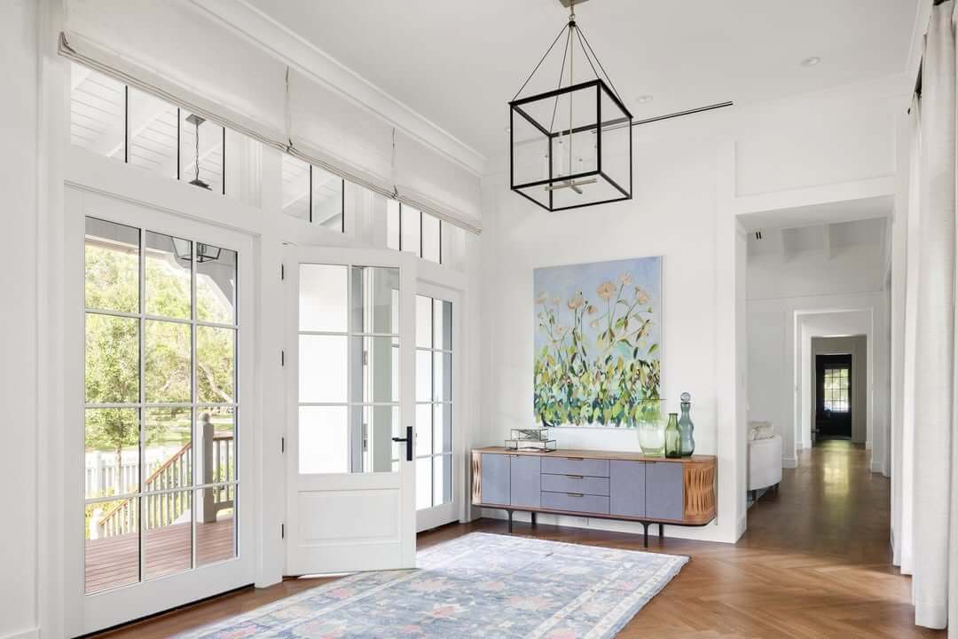 Brighten a Muted Entryway with Large Floral Art