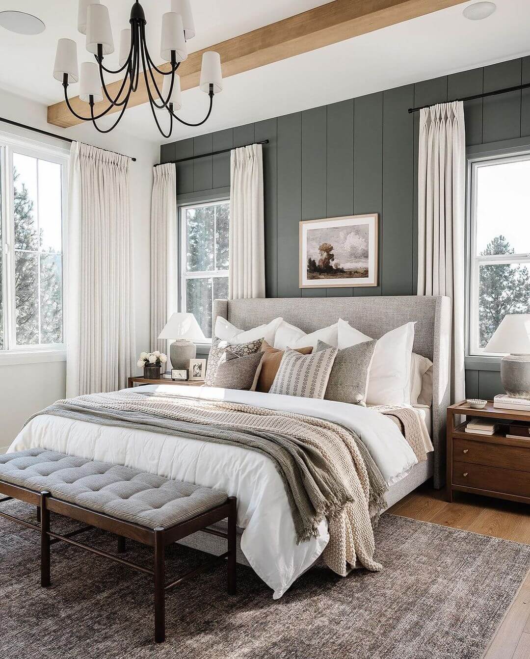Deep Green Paneled Wall for a Cozy Backdrop