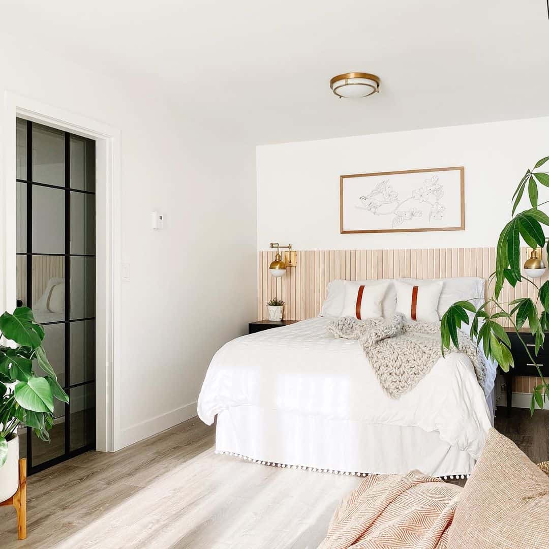 Slatted Wood Accent Wall Adds Warm Texture