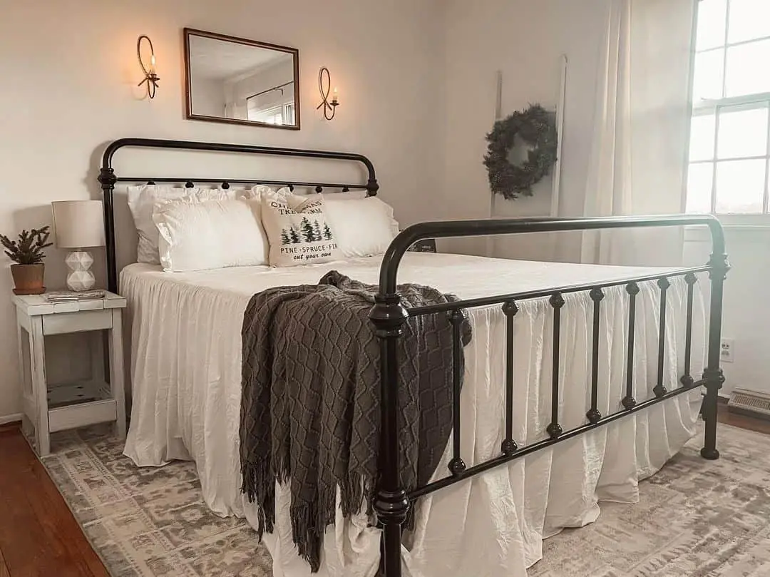 Farmhouse Bed Skirt Hides Clutter Underneath