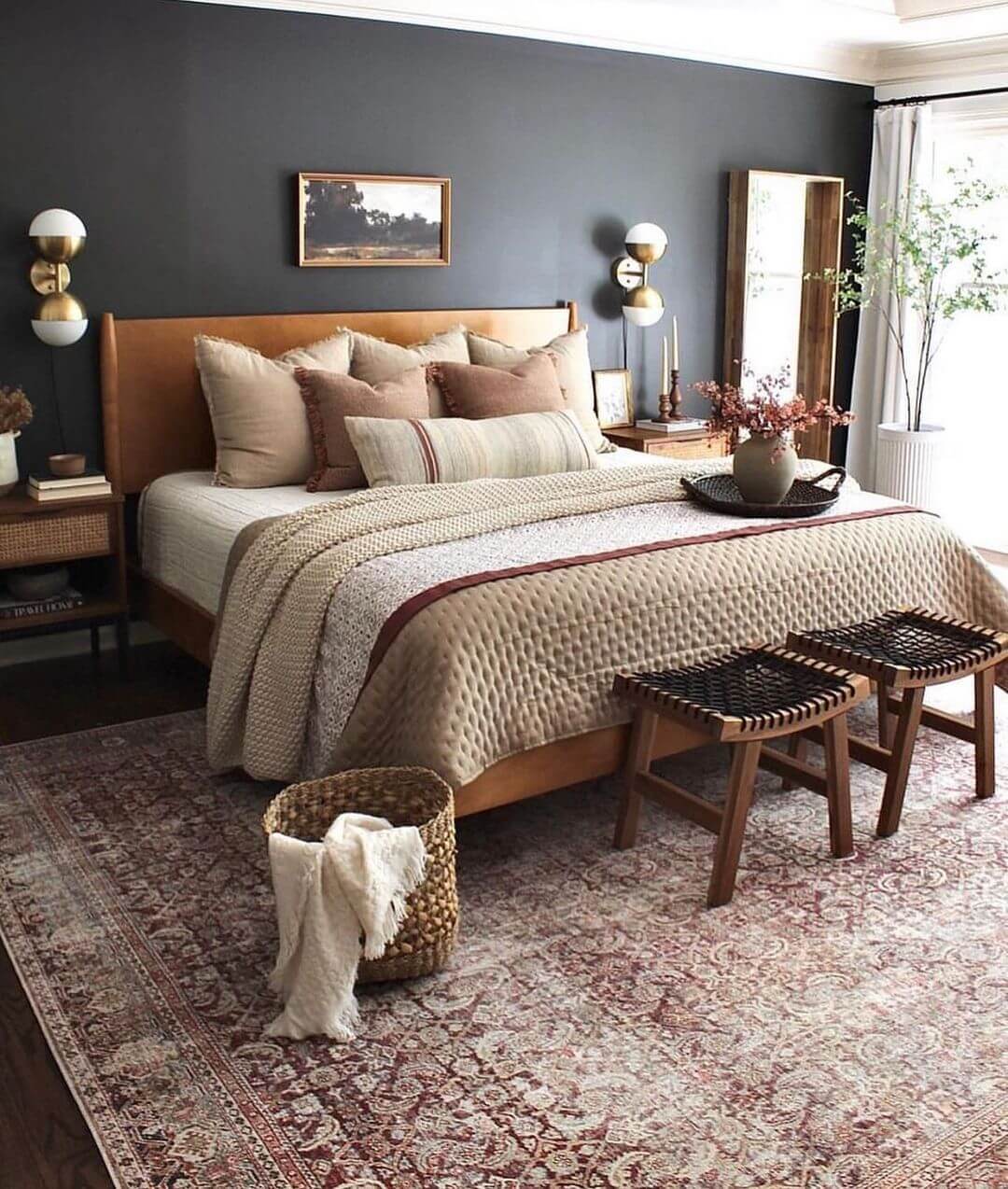 Keep Throws Handy in a Round Woven Basket