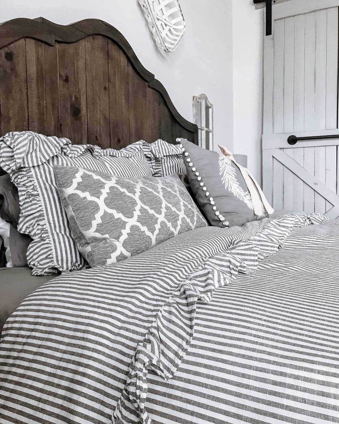 Anchor Your Bed with a Dark Wood Headboard
