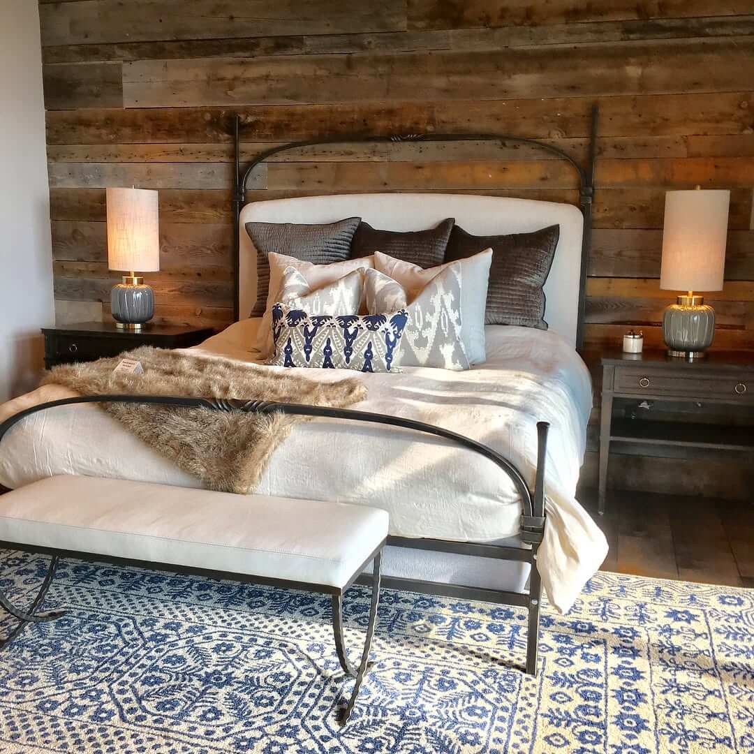 Ground Your Space with a Textured Wood Plank Accent Wall