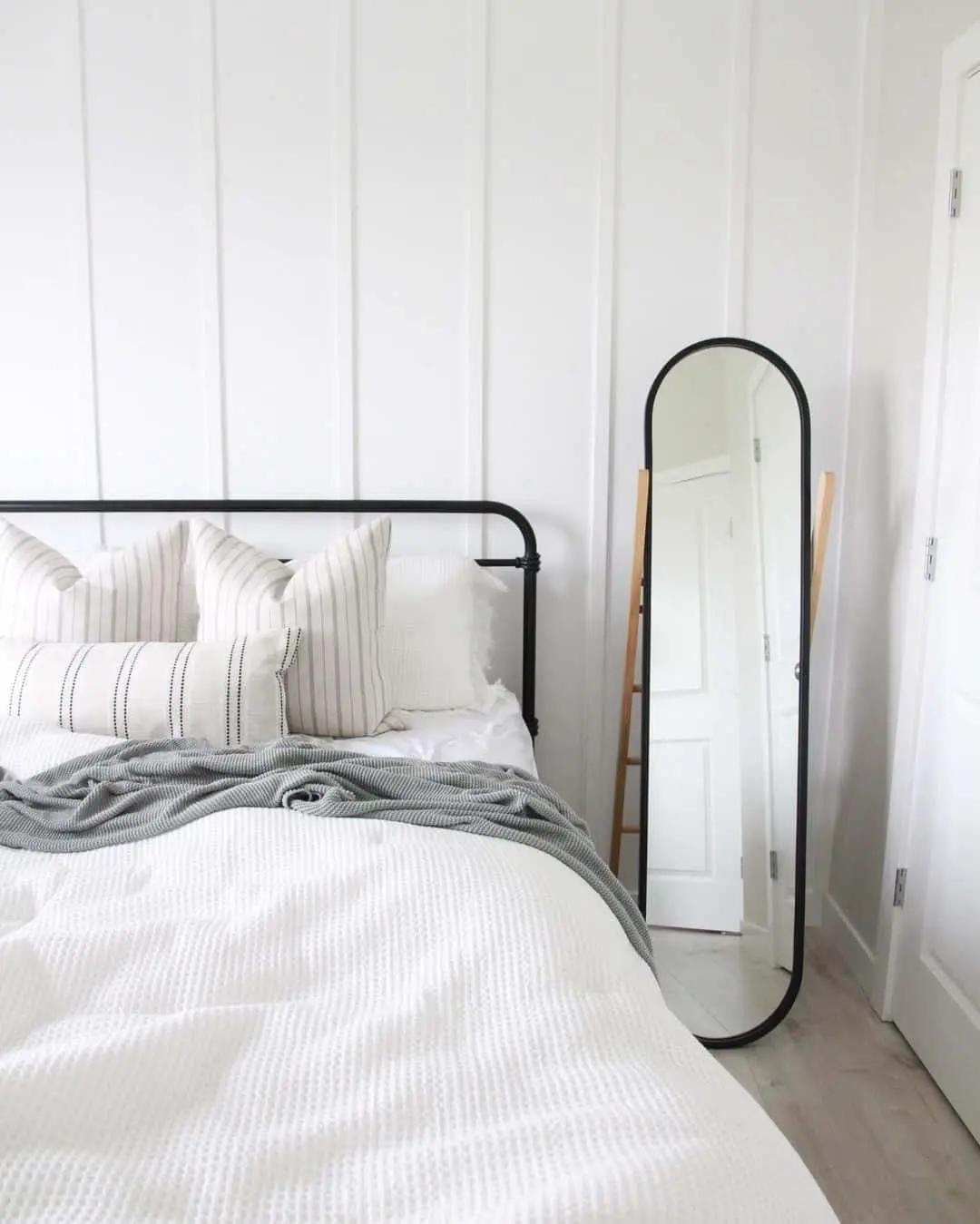 Arched Floor Mirror Adds Openness and Light