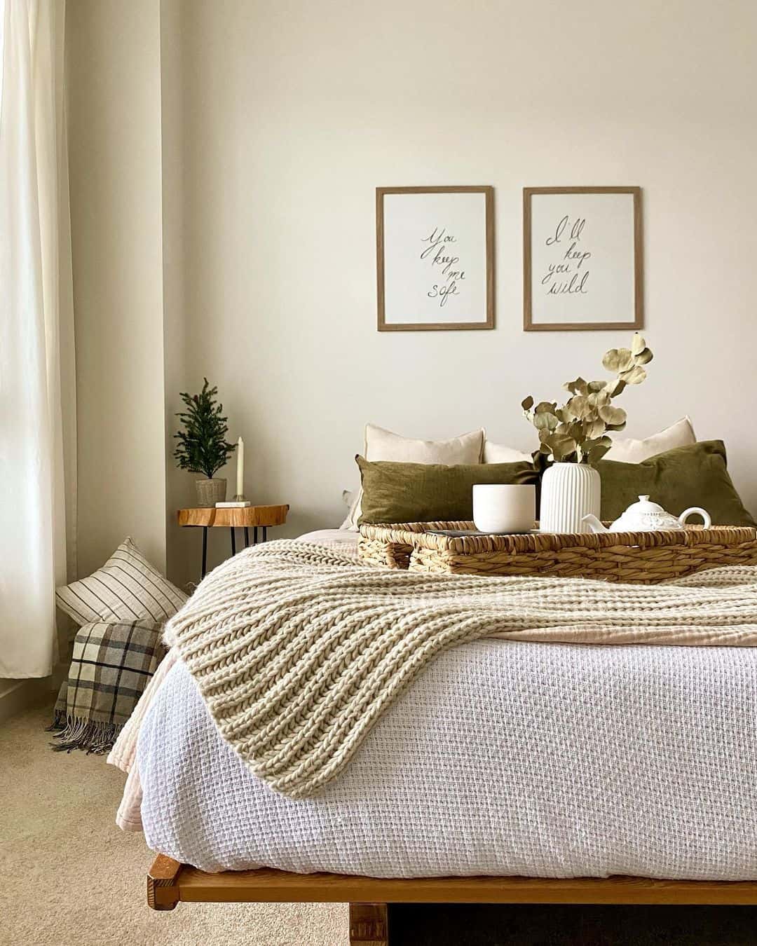 Two Framed Quotes Add Personal Style Above the Bed