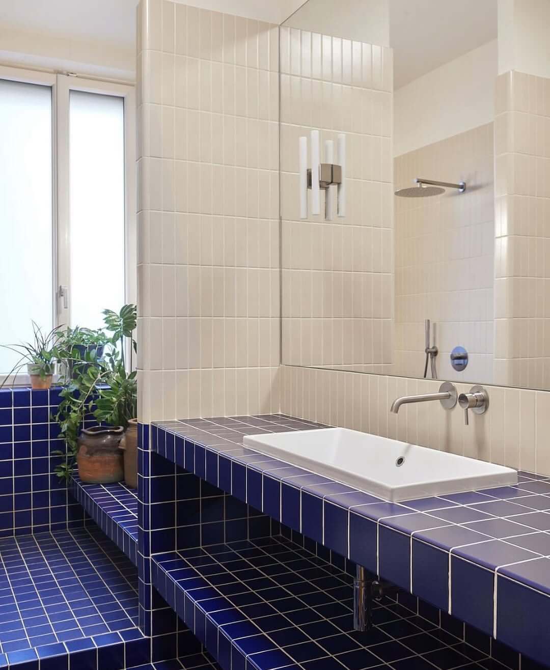 Vertical Tile Walls Create a Striking Modern Contrast