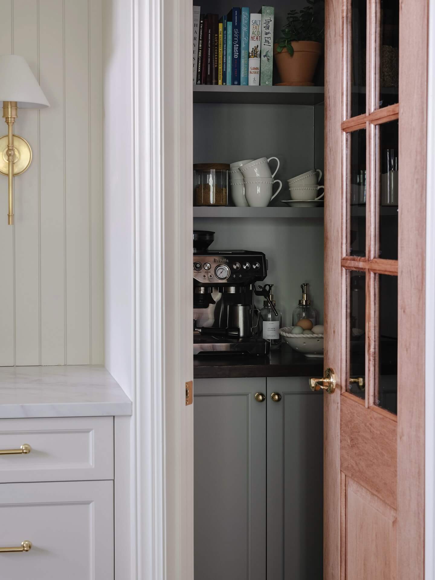 Dedicate a corner of your pantry as a coffee bar