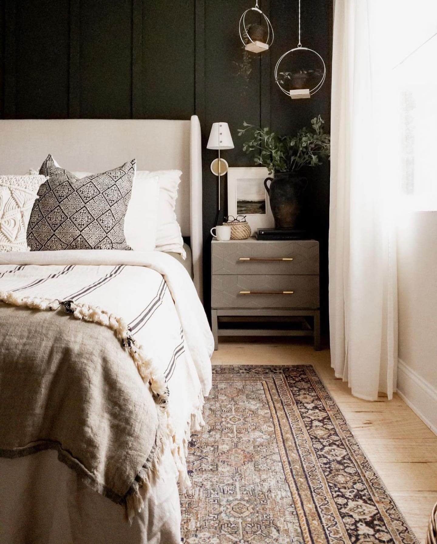 Hanging Planters Add Airy Greenery to Dark Walls