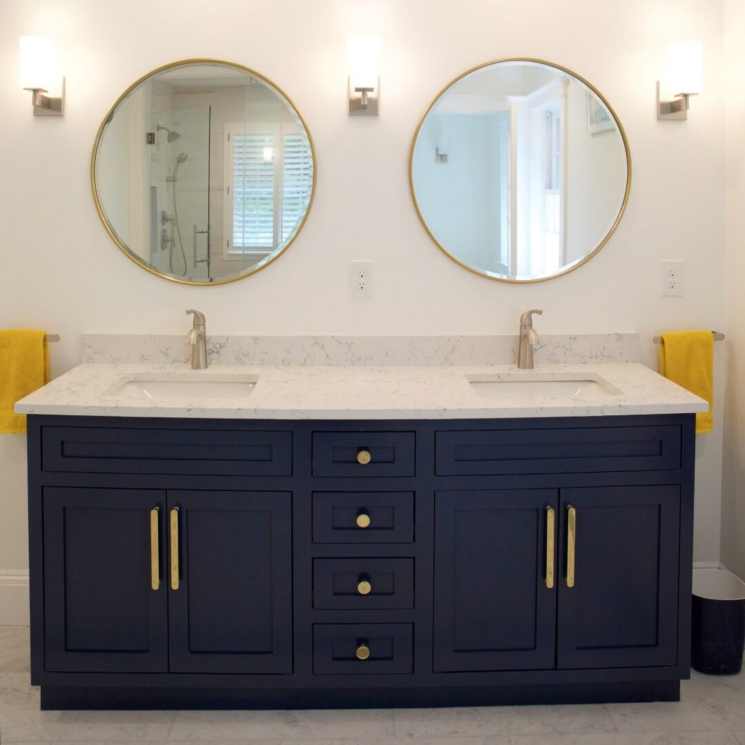 Balance Your Vanity with Twin Gold-Framed Mirrors