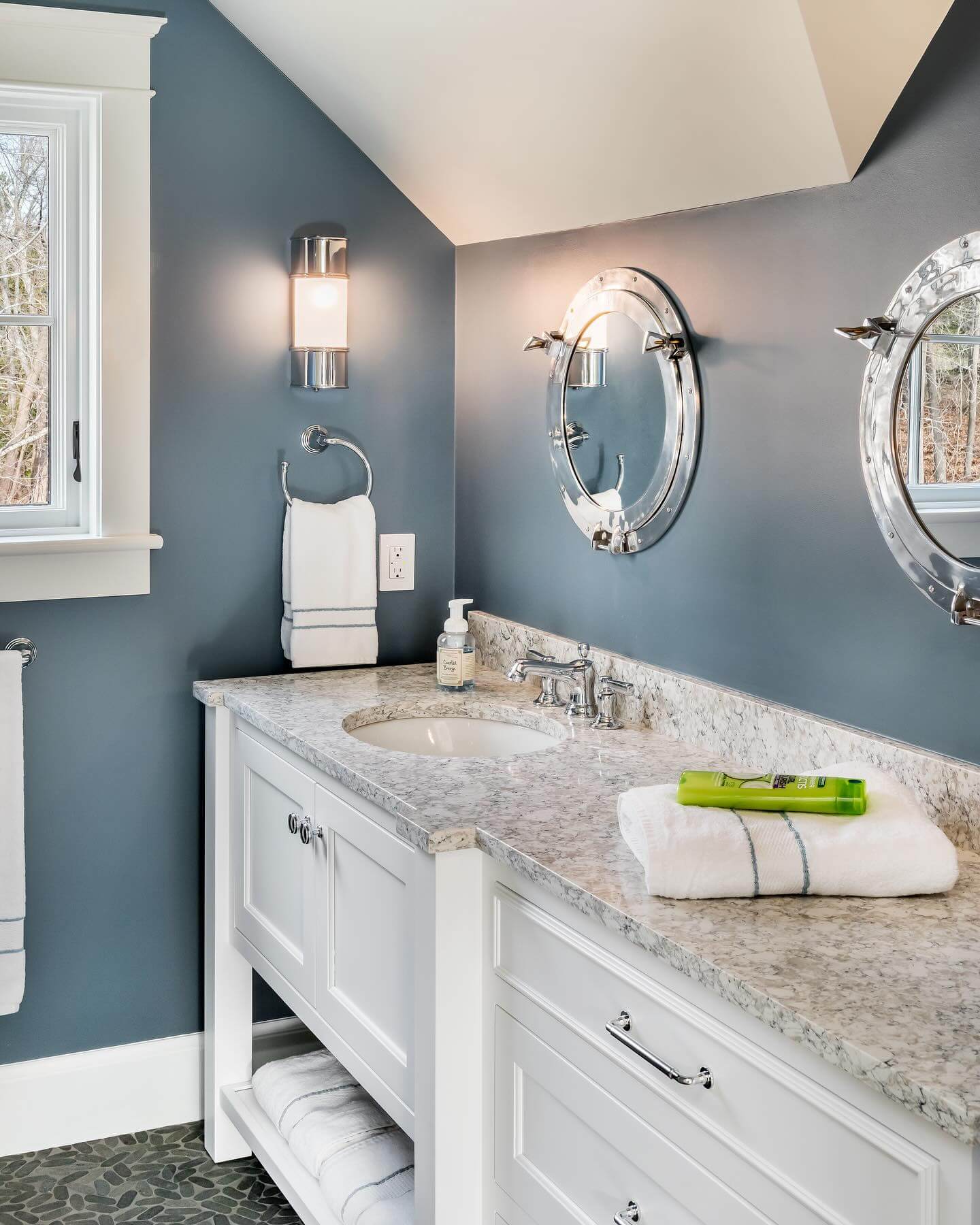 Give Your Double Vanity Porthole Mirrors