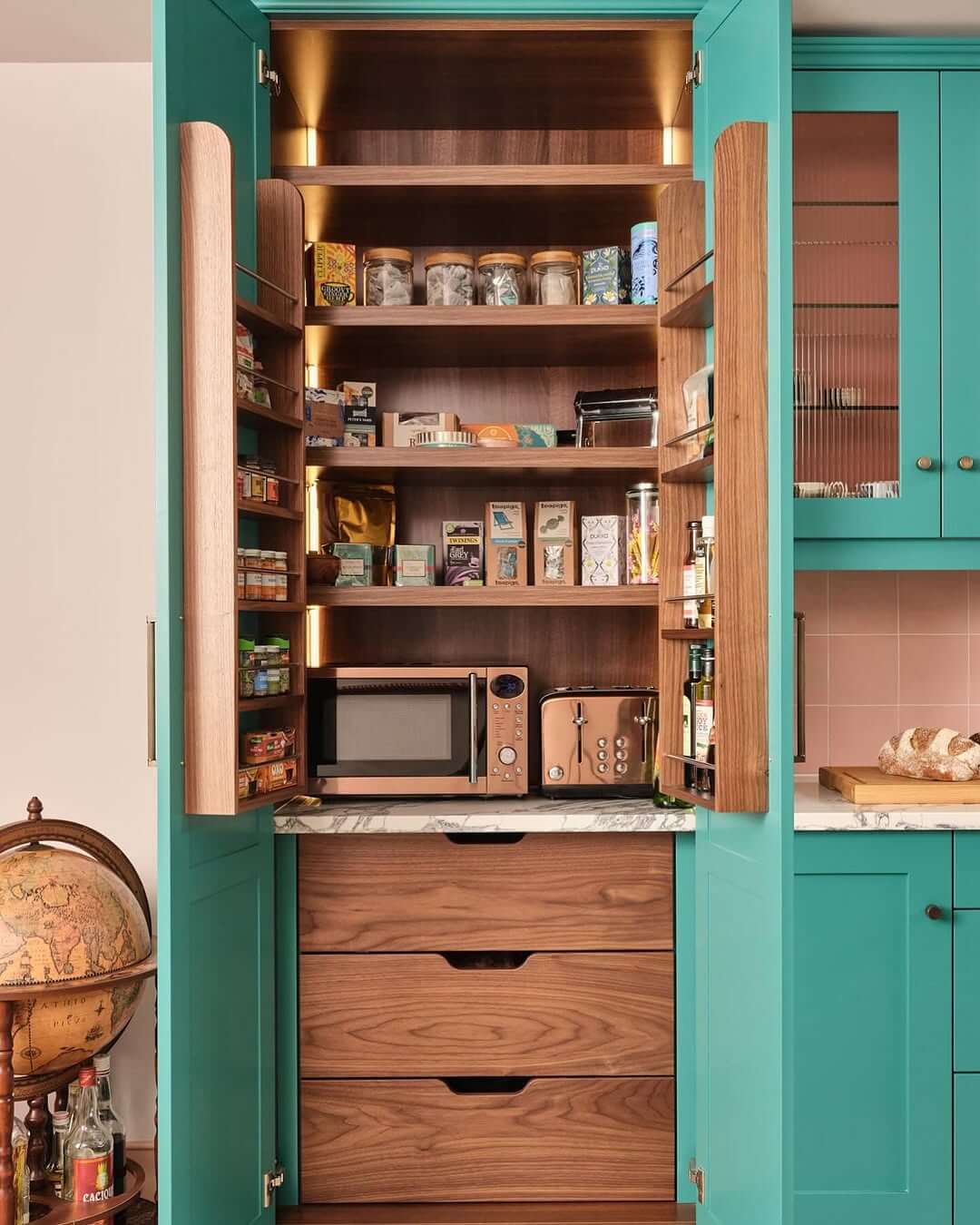 Integrated LED Lighting for Deep Pantry Shelves