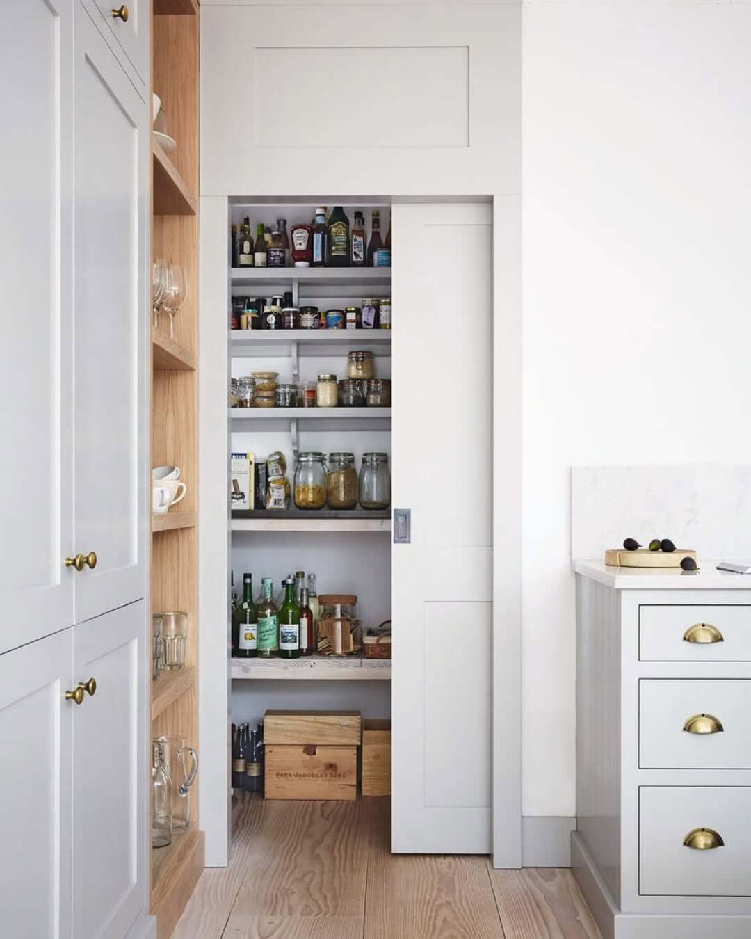 Rustic Wooden Crates for Pantry Floor Storage