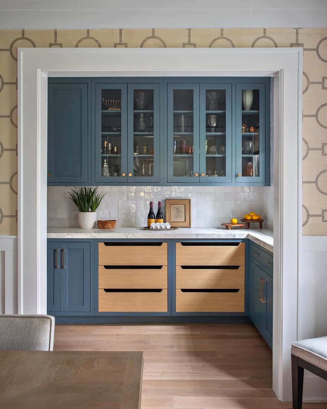 Wide Oak Drawers with Integrated Cut-Out Pulls