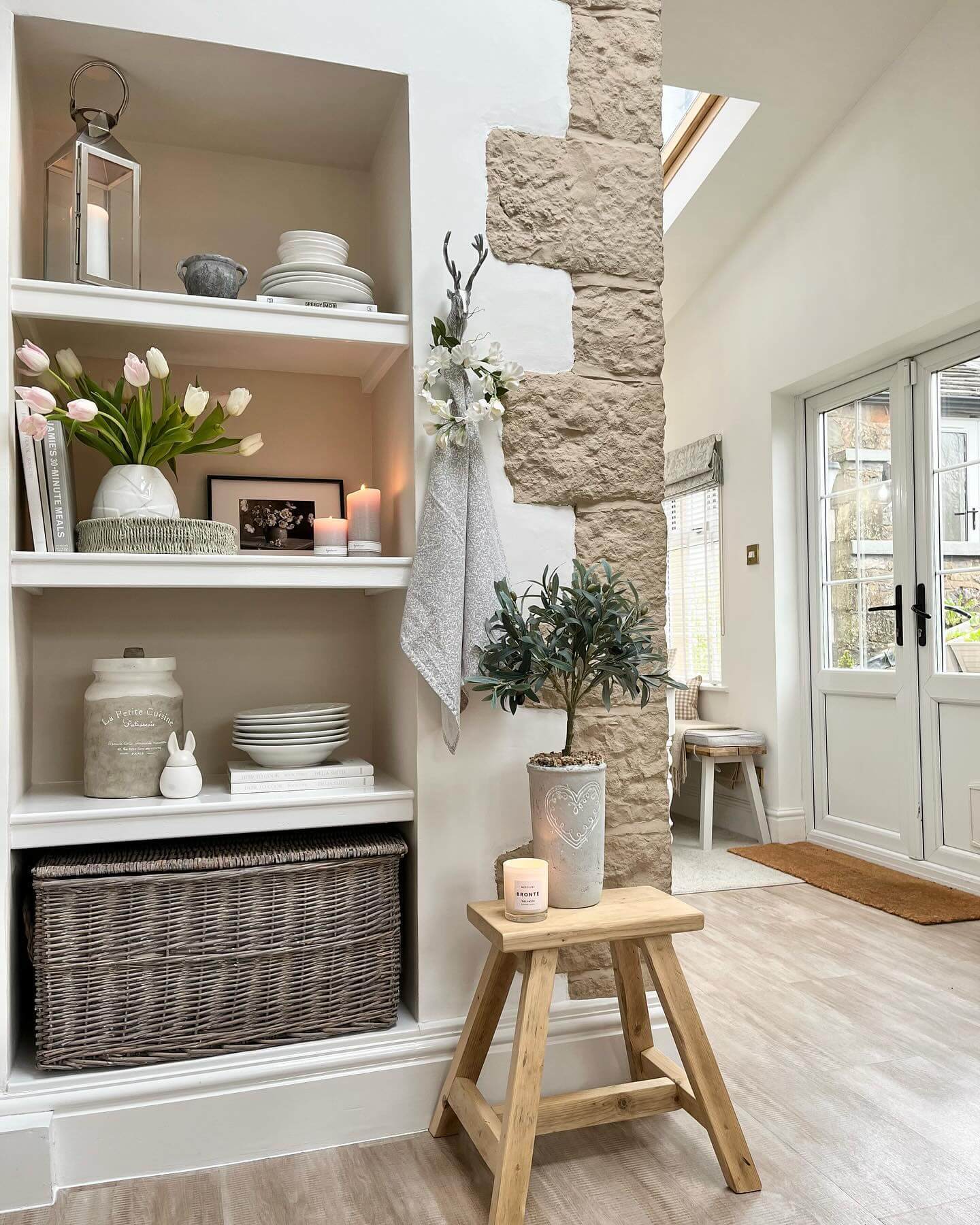 Conceal Clutter with a Large Woven Basket