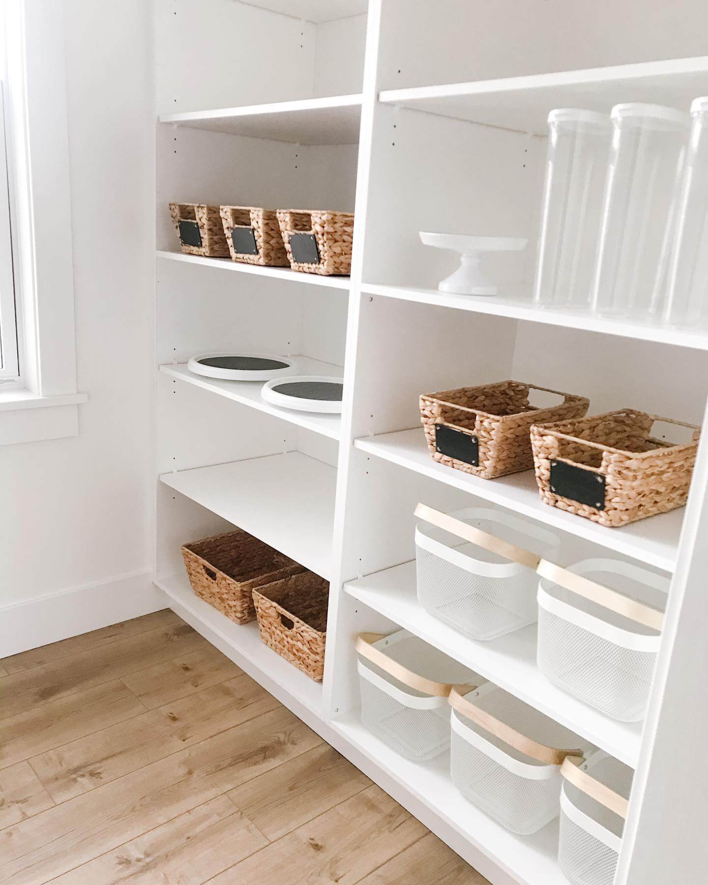 Categorize Items with Woven Baskets and Chalkboard Labels