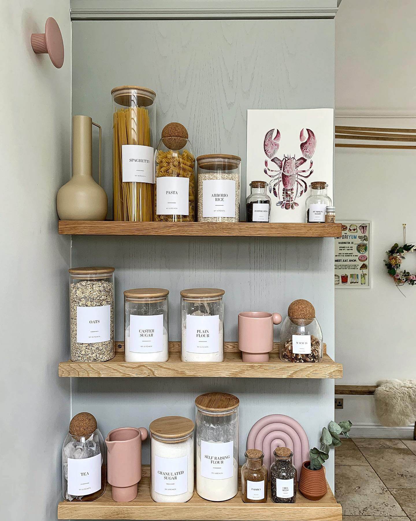 Keep Dry Goods Fresh in Glass Jars with Cork Lids