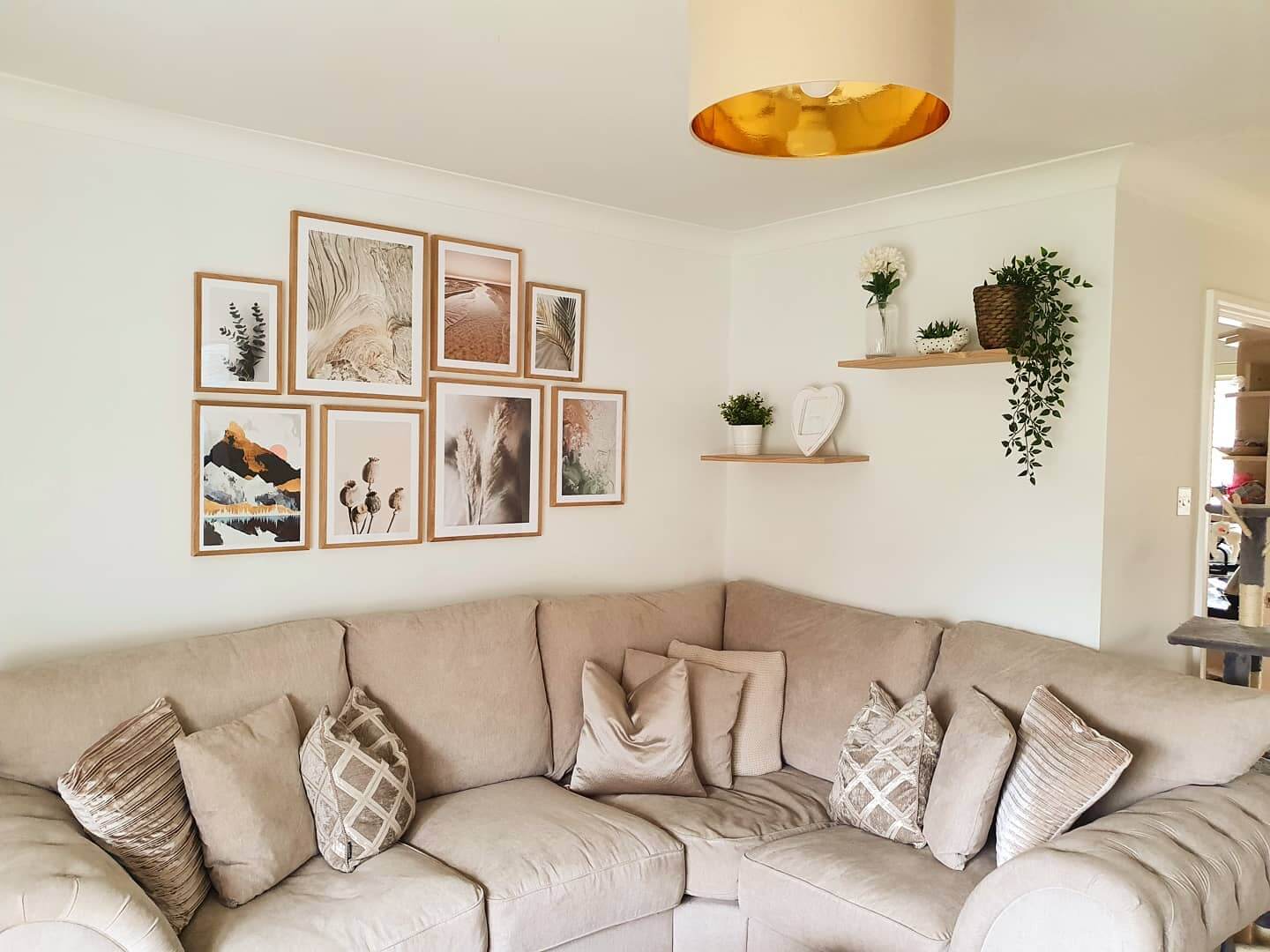Gallery Wall Mixes Earth Tones With Natural Textures
