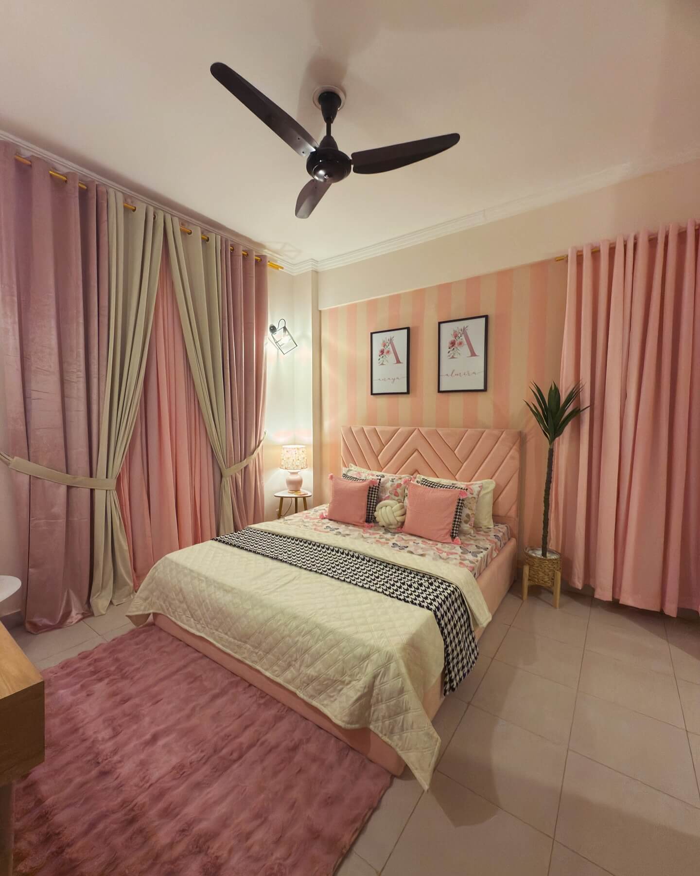 Layered Pink Drapes Add Depth and Softness