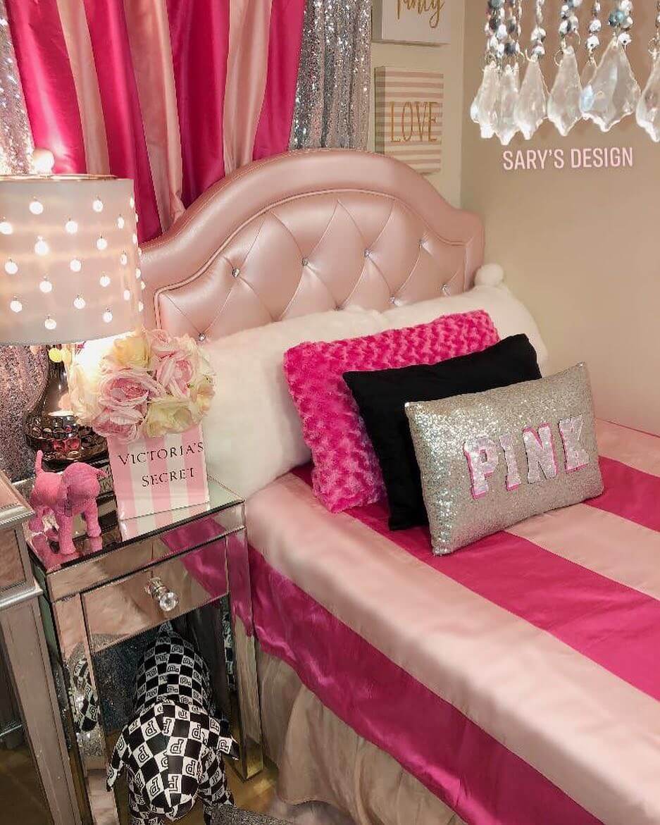 Pink and Silver Sequin Pillow Spells Out a Bold Statement