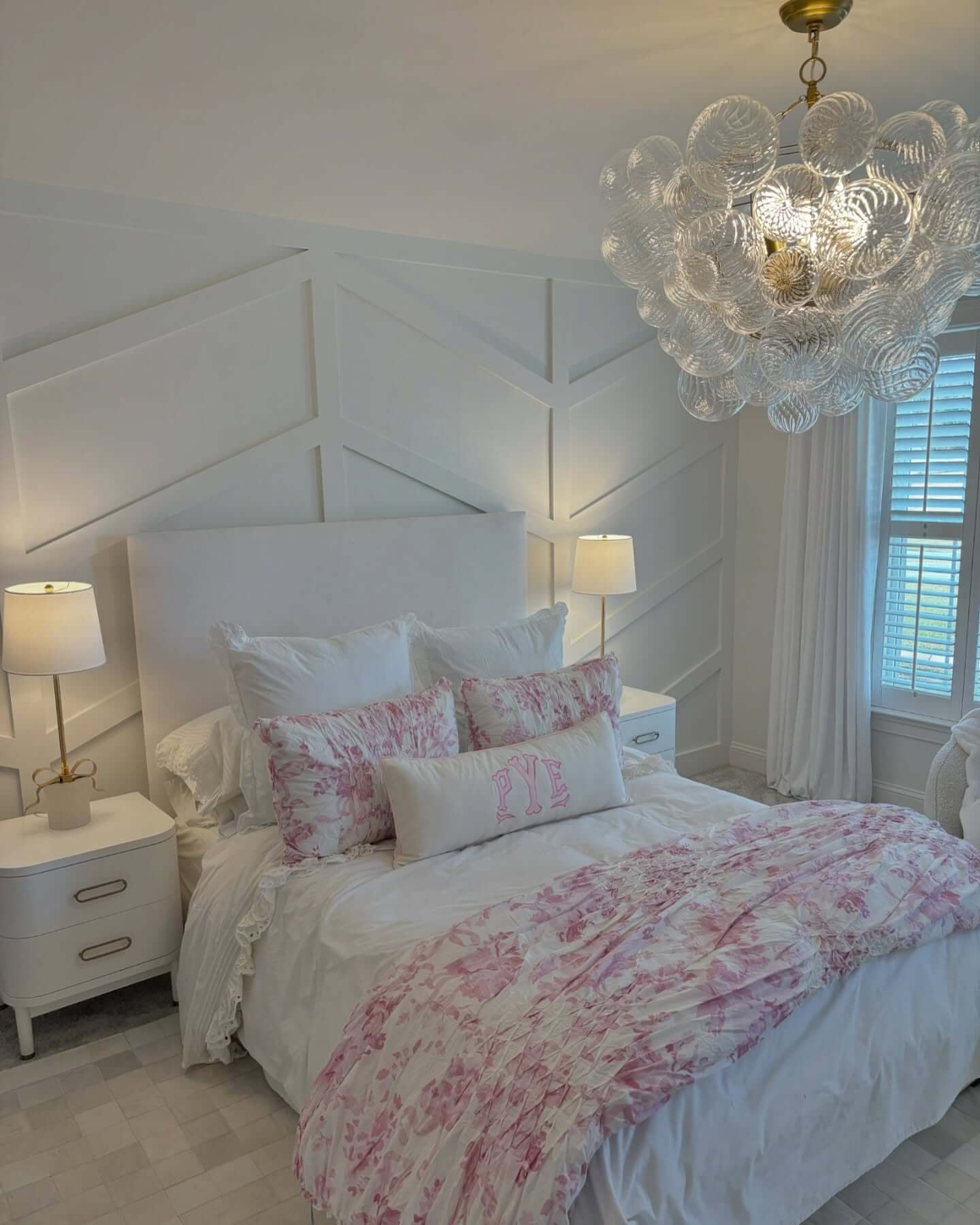 Geometric White Wall Paneling Adds Architectural Interest
