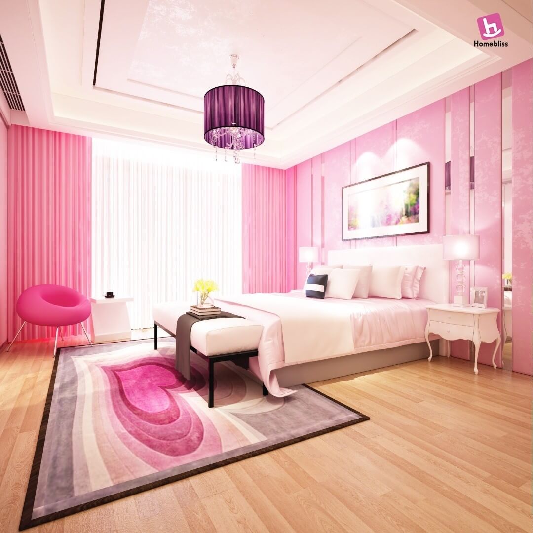 Layered Pink Heart Rug Adds a Playful Focal Point