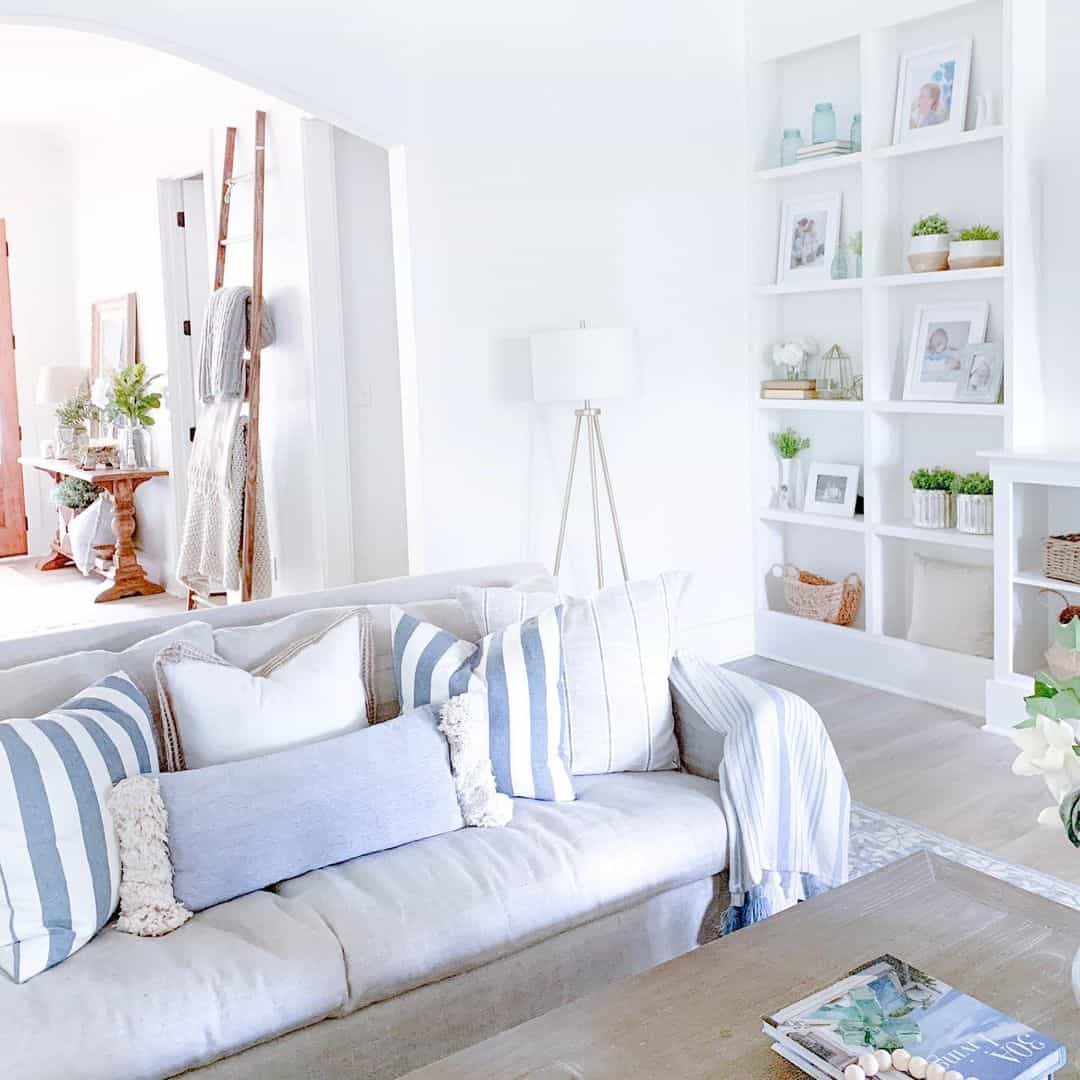 Drape Cozy Throws Over a Wooden Ladder