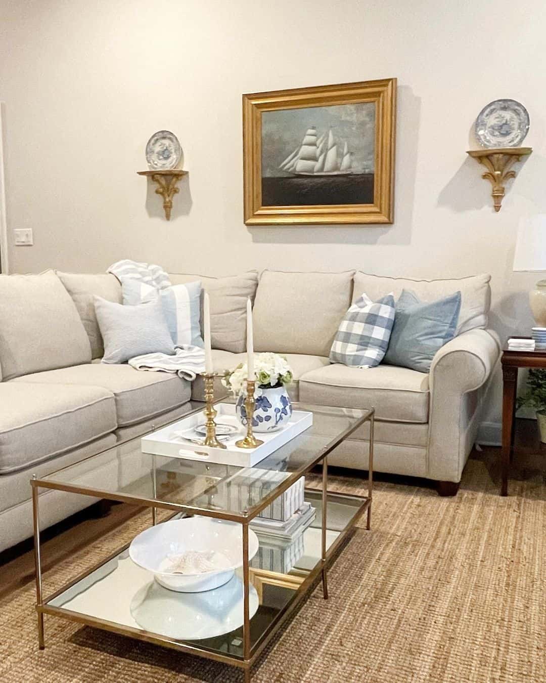 Nautical Painting Anchors Living Room Gallery Wall