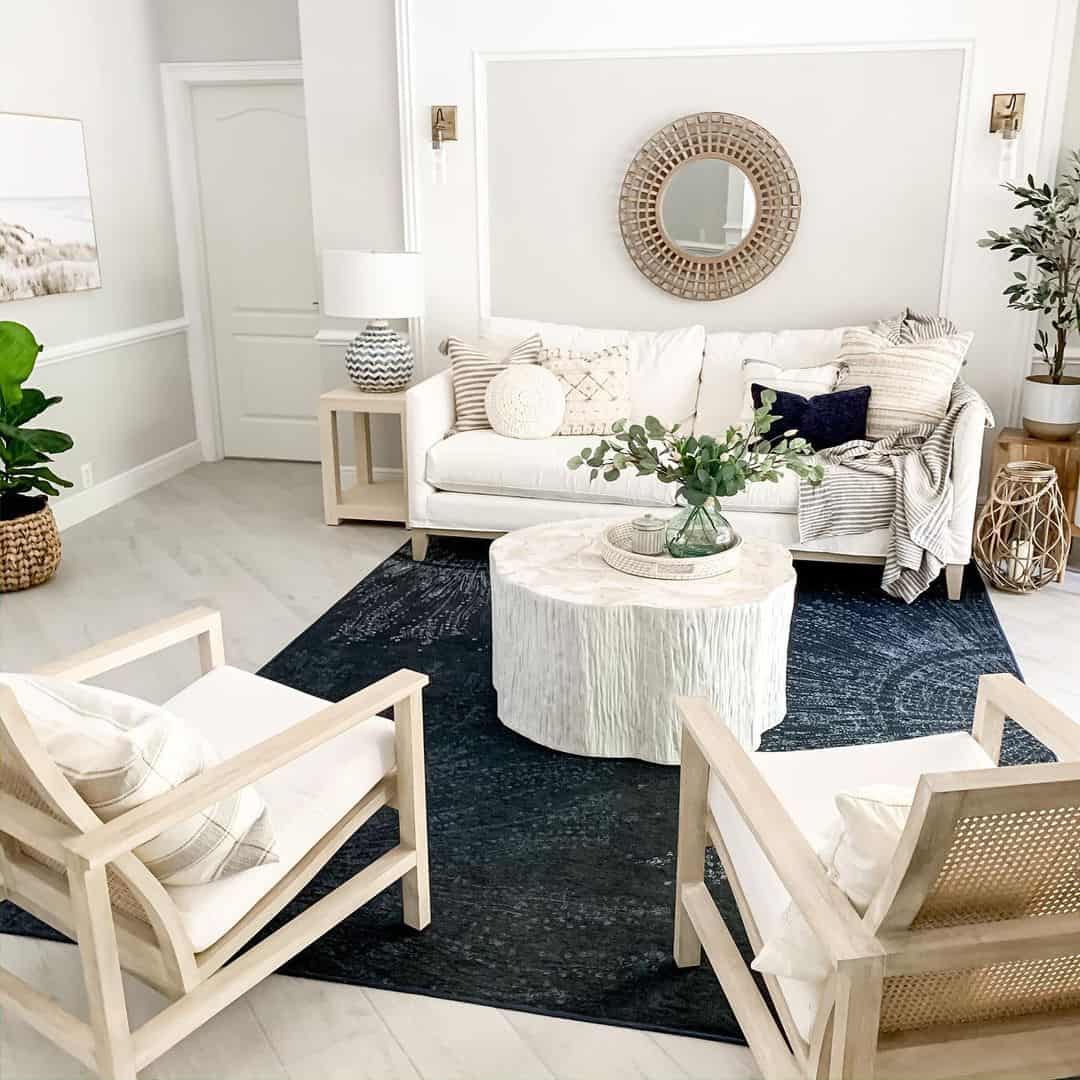 Textured White Drum Coffee Table Adds Organic Coastal Style
