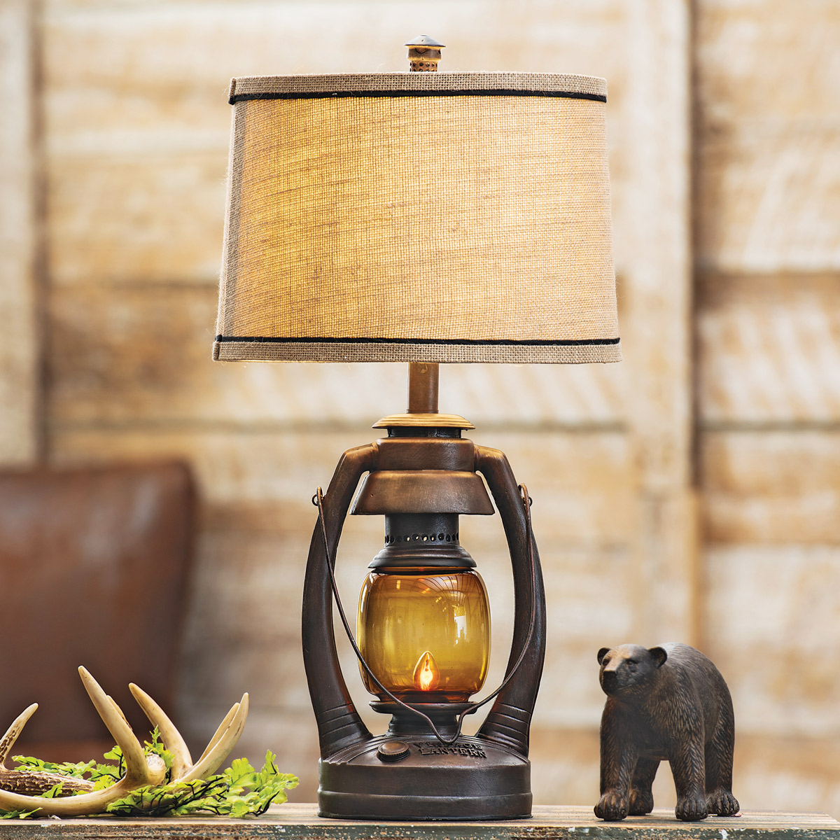 Lantern-Style Lamp Base Mimics Campfire Glow